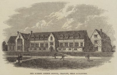 ギルフォード近くのクランリーのサリー郡学校 作： Frank Watkins